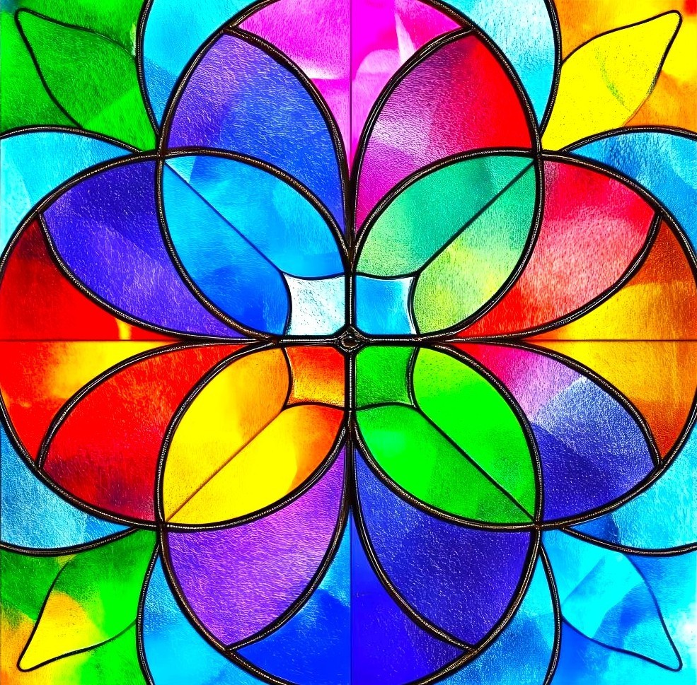 Colorful Stained Glass Flower