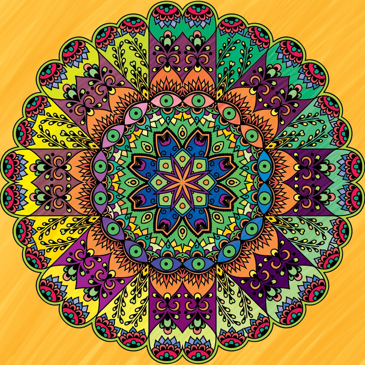 Colorful Floral Mandala Design
