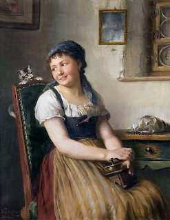 Girl with Kitten by Wilhelm Schutz
