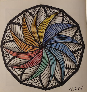 Rainbow Star Mandala Drawing
