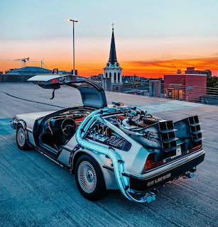 DeLorean Sunset Rooftop
