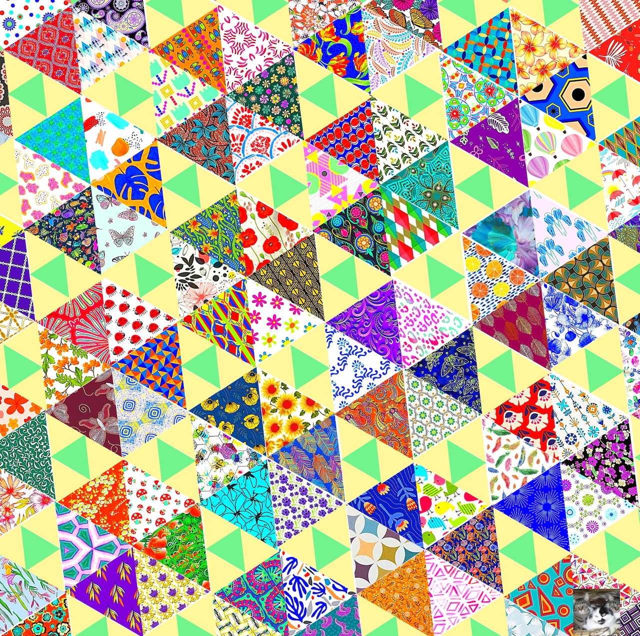 Colorful Triangle Patchwork Pattern