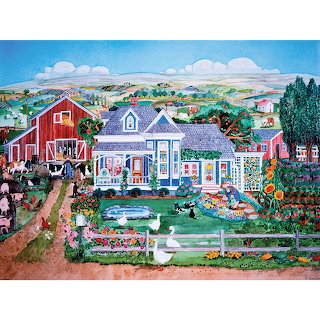 Colorful Village Scene