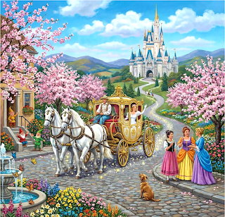 Fairy Tale Castle Village Scene