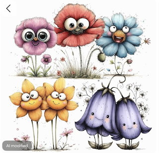 Whimsical Cartoon Flowers