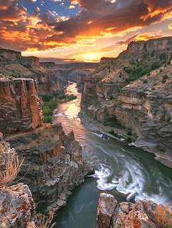 River Canyon at Sunset