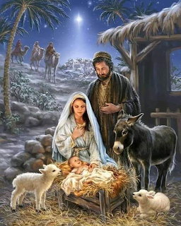 Nativity Scene at Night