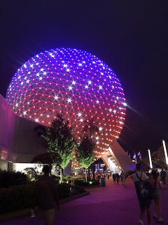 Epcot Spaceship Earth at Night
