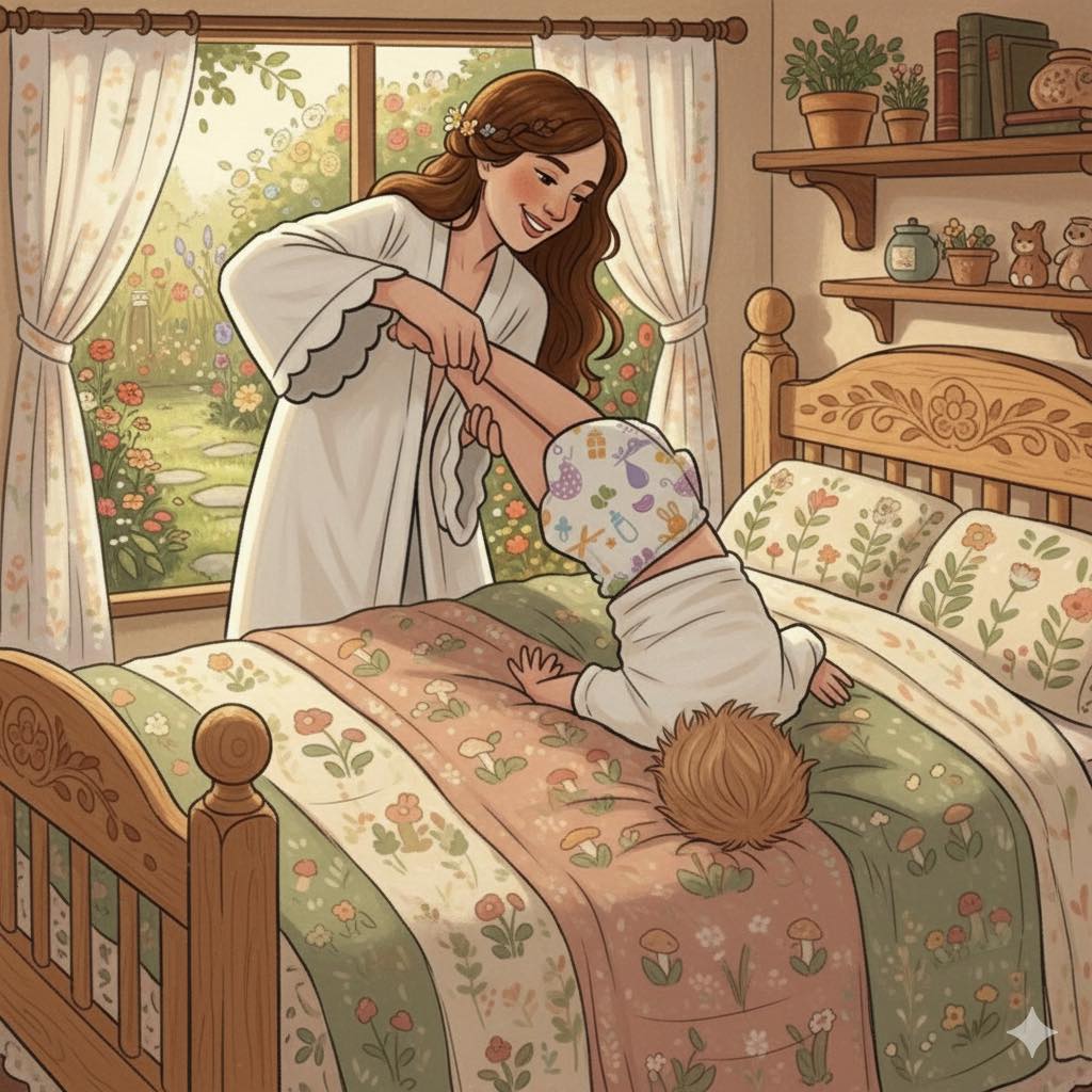 Mother Dressing Baby