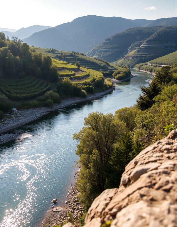 Danube River Valley Landscape