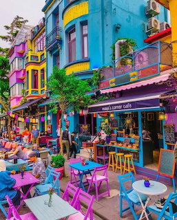 Colorful Istanbul Street Cafe