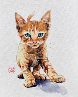 Orange Kitten Painting
