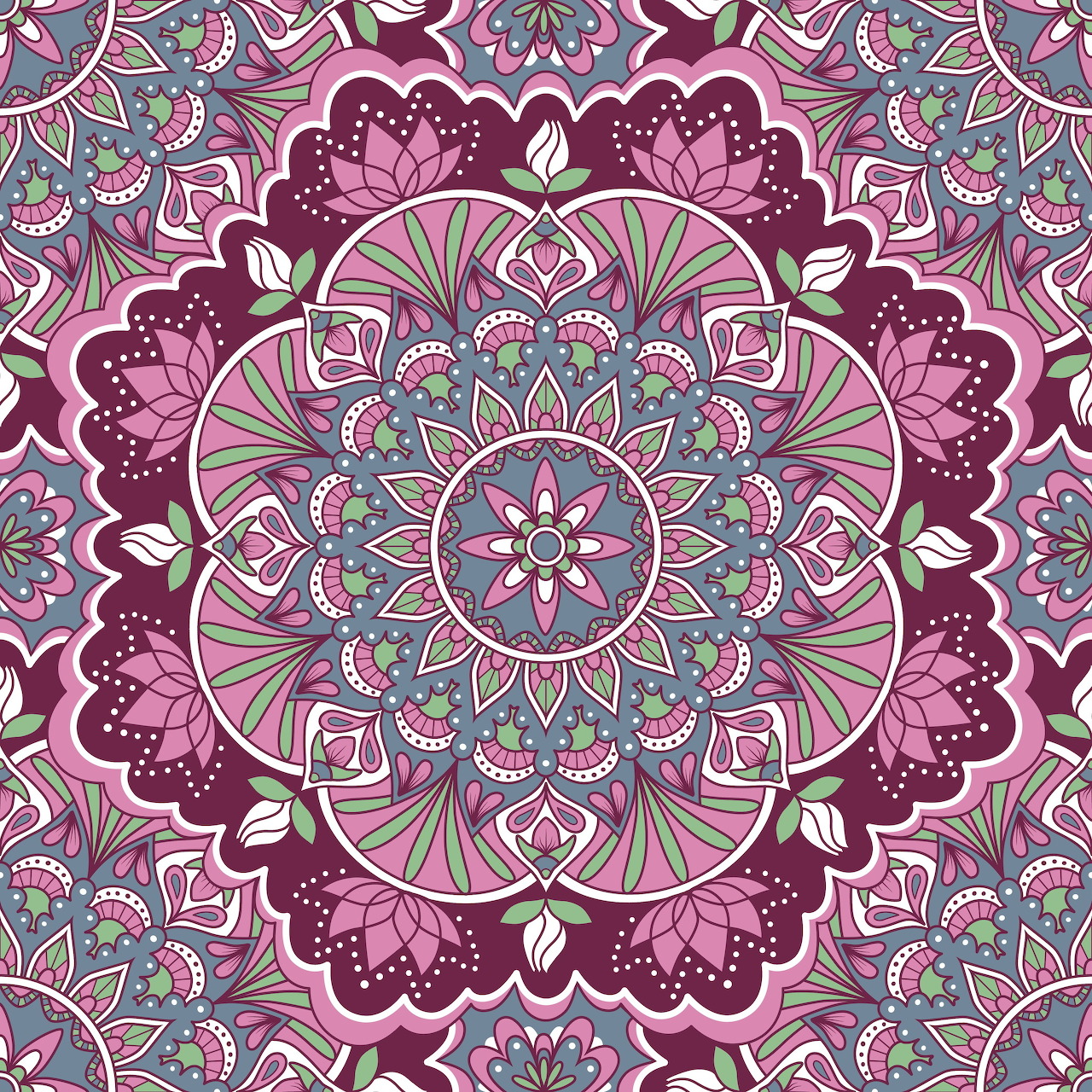 Pink Floral Mandala Art