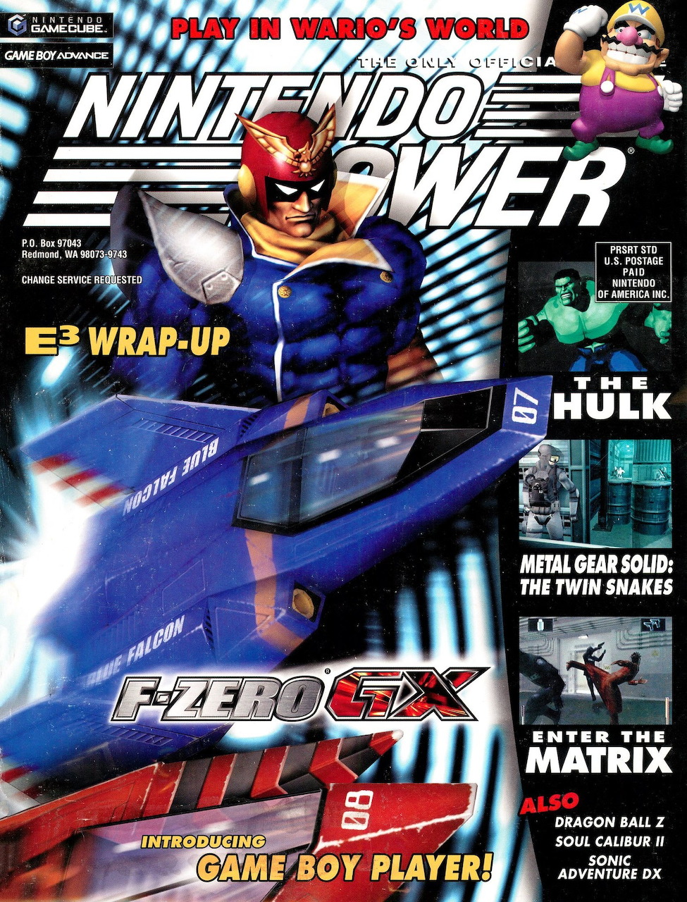 Nintendo Power magazine cover Issue 170 featuring F-Zero GX with Captain Falcon and Blue Falcon racer