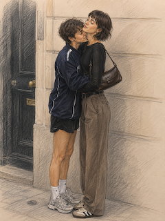 Couple Kissing on Street