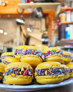 Yellow Macarons with Sprinkles