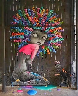 Colorful Rain Street Art