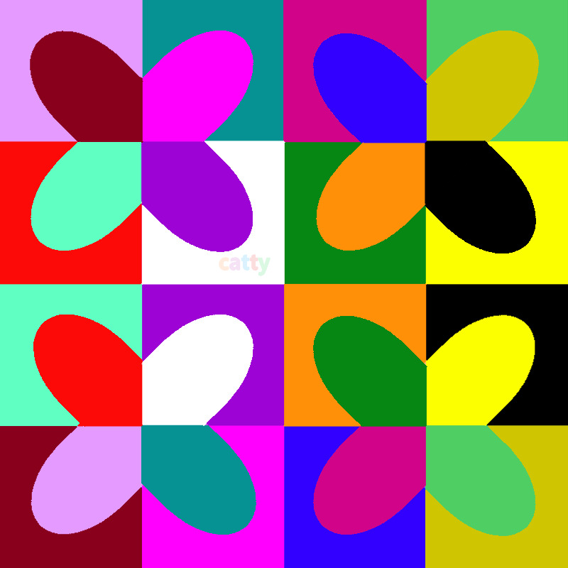 Colorful Abstract Flower Grid