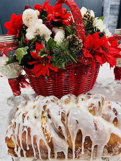 Christmas Cake and Poinsettia Basket