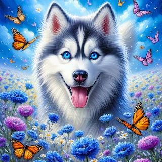 Blue-Eyed Husky Puppy