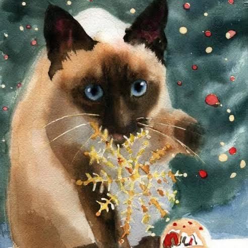 Siamese Cat Christmas Ornament