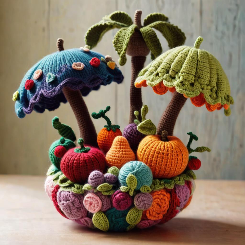 Crochet Basket with Fruits