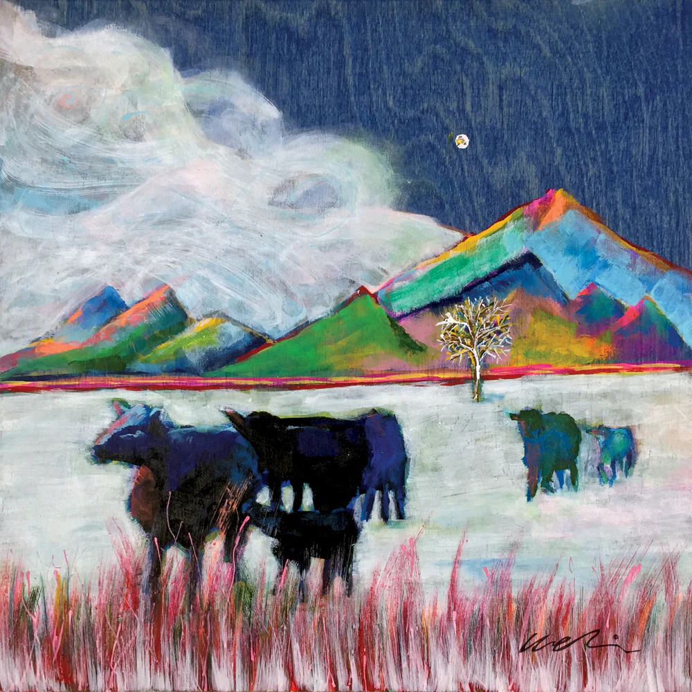 Cows in Winter Field
