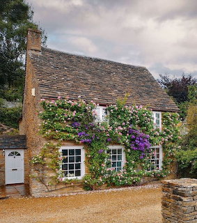 Stone Cottage with Flowers