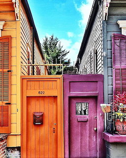 Orange and Purple Gate Doors