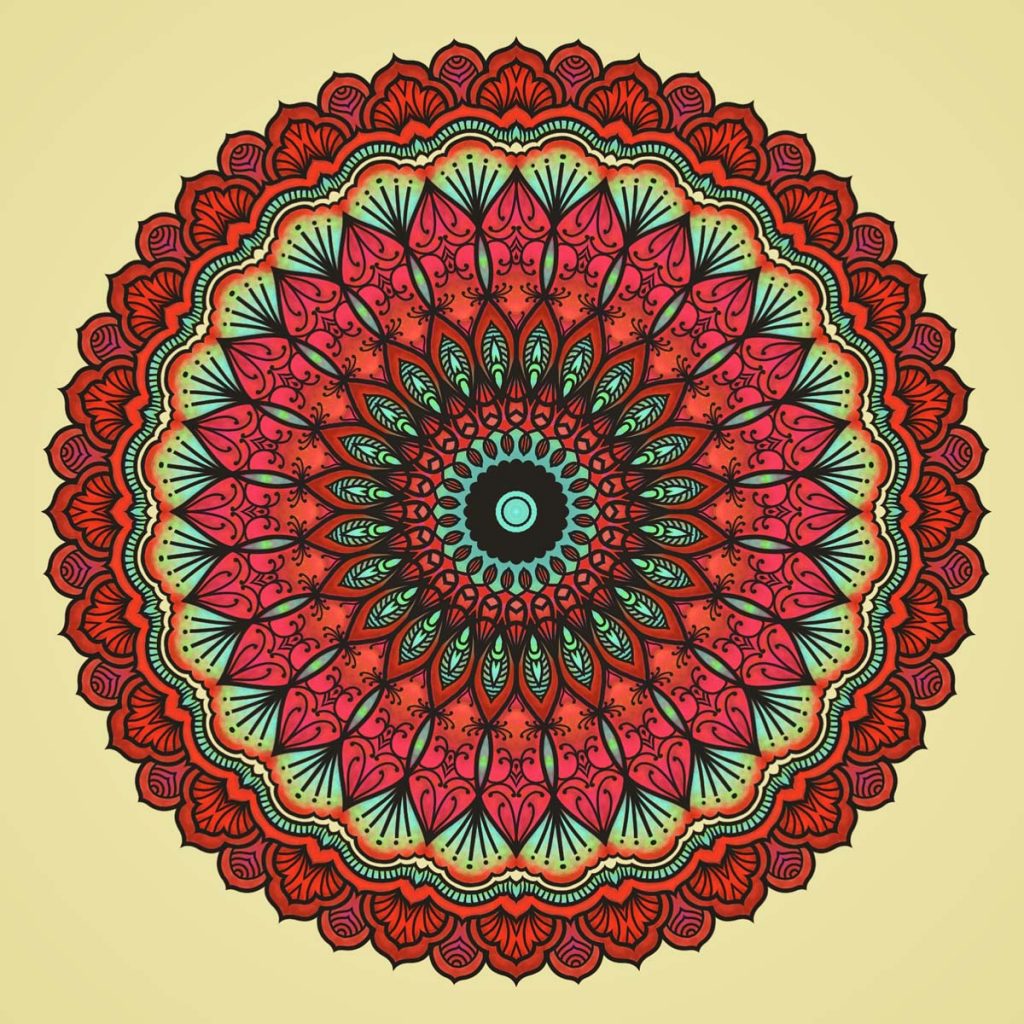 Intricate Red Floral Mandala