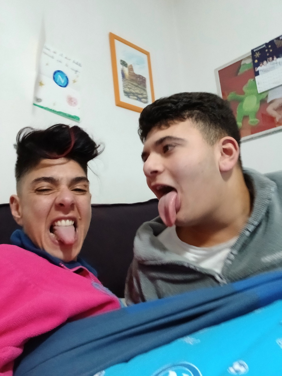 Two Friends Silly Selfie