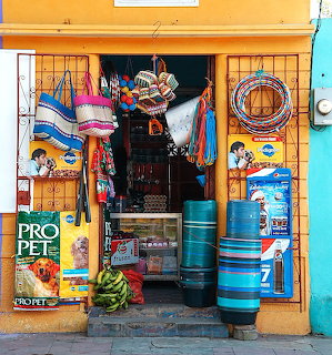 Colorful Market Shop Entrance