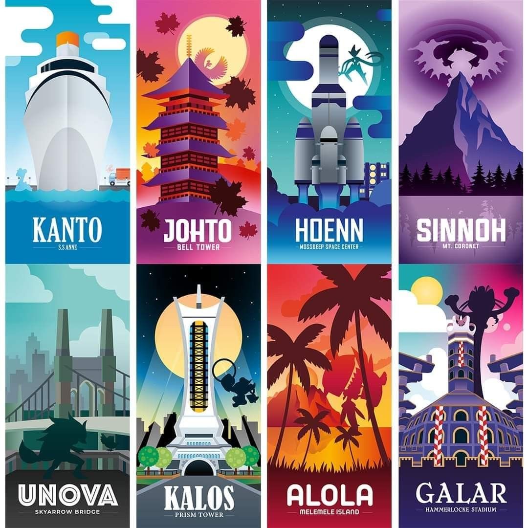 Pokemon Travel Poster Grid