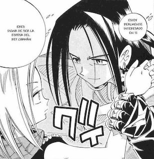 Black-and-white manga panel of two anime characters facing each other closely with speech bubbles