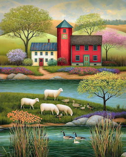 Pastoral Farm Painting