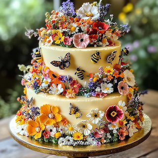 Floral Decorated Tiered Cake
