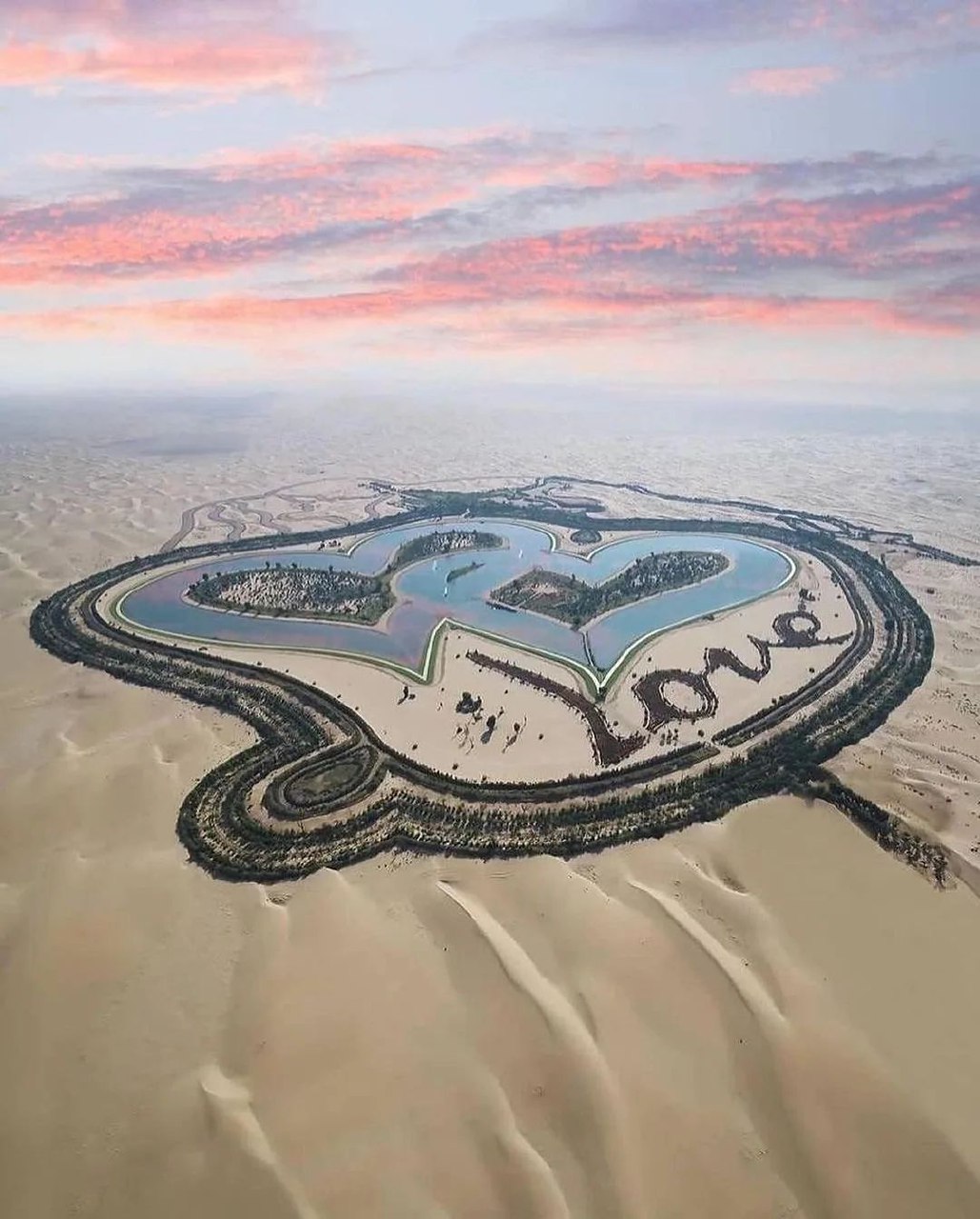 Dubai Heart-Shaped Island Aerial View