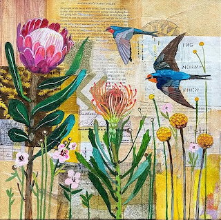 Protea Flowers and Birds