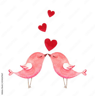 Pink Birds in Love