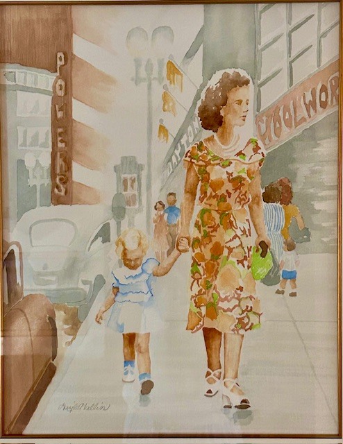 Mother and Child Street Scene