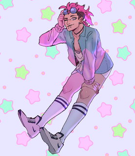 Anime Boy with Pink Hair