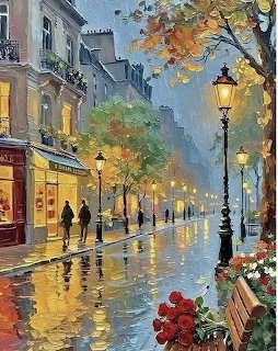 Rainy Autumn Street