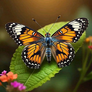 Monarch Butterfly on Leaf
