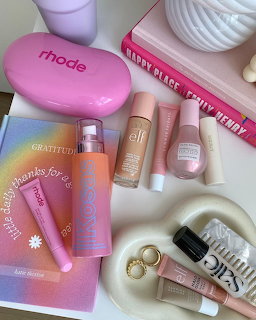 Aesthetic Pink Makeup Flatlay