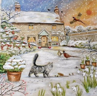 Snowy Cottage Cat
