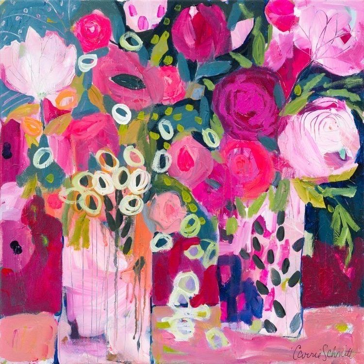 Pink Floral Bouquet Painting