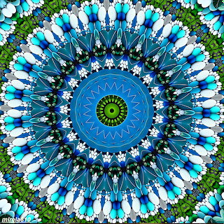 Blue Green Floral Mandala