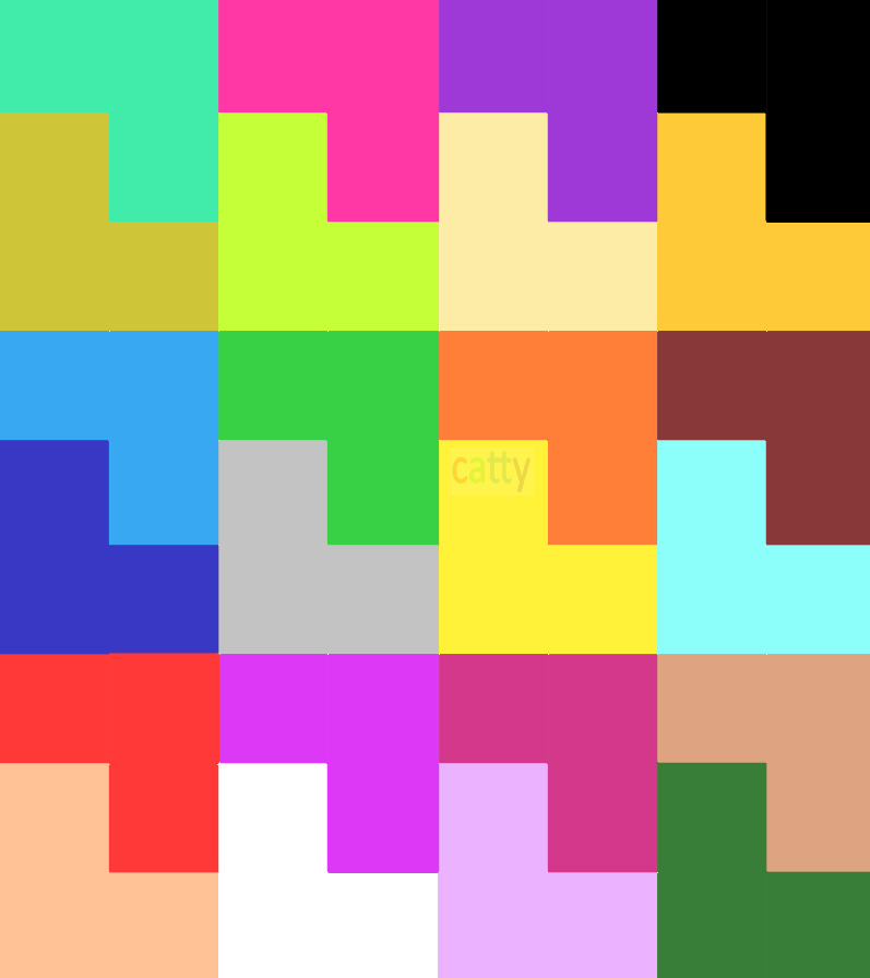 Abstract geometric pattern of colorful rectangular blocks in various bright colors arranged in an irregular grid