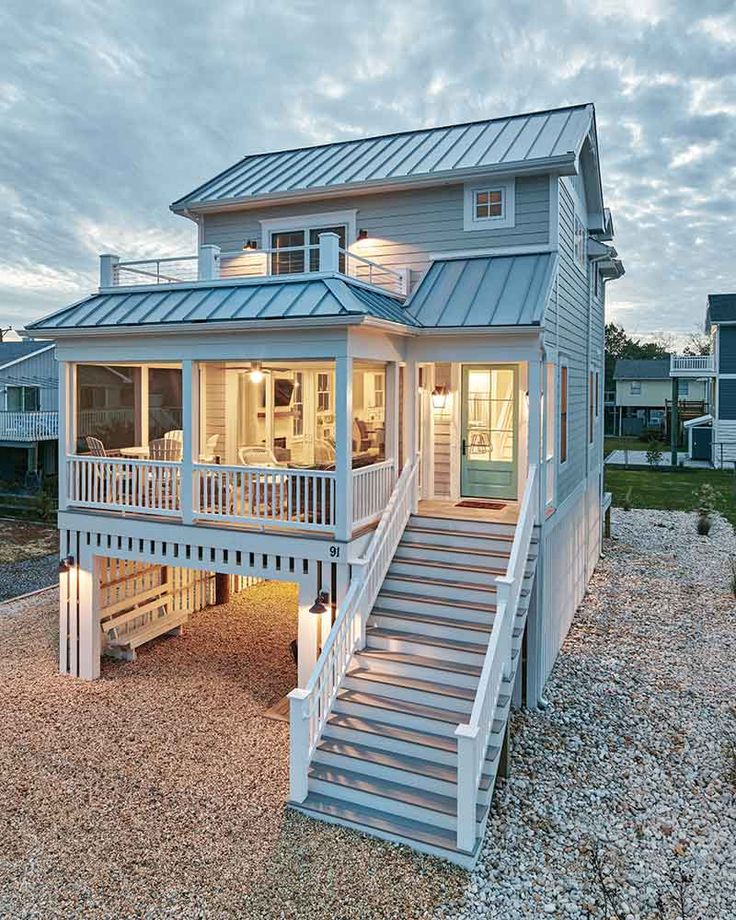 Modern Beach House Dusk