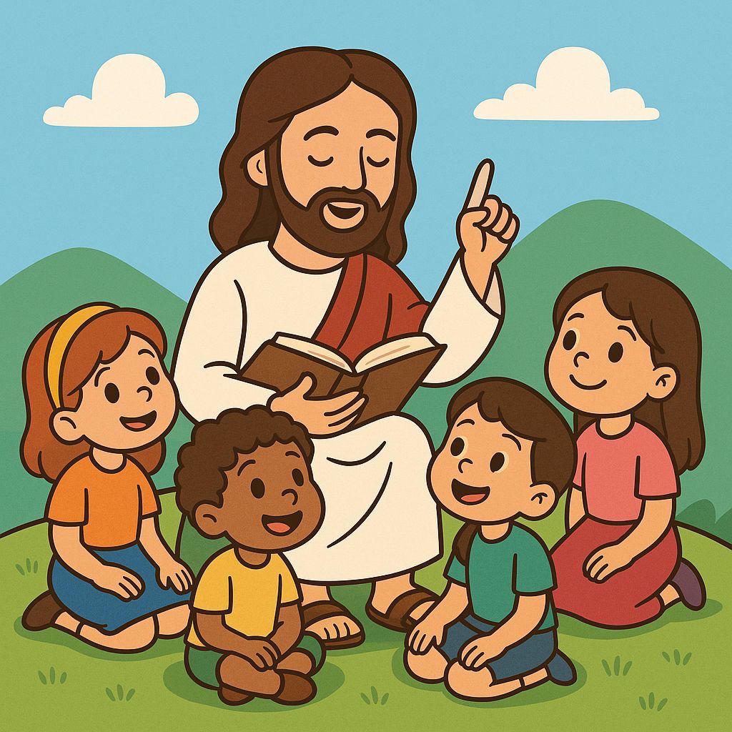 Jesús enseñando a niños